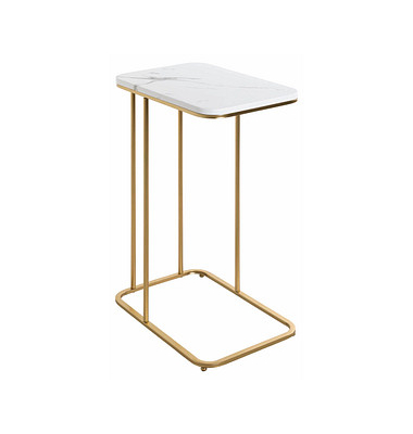 Beistelltisch 52234, 67cm (H), 45x30cm (BxT), rechteckig, marmor / gold