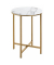 Beistelltisch 52235, 53cm (H), 39x39cm (BxT), rund, marmor / gold