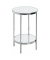 Beistelltisch 52284, 46cm (H), 28x28cm (BxT), rund, Spiegel / silber