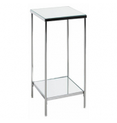 Beistelltisch 52288, 66cm (H), 28x28cm (BxT), rechteckig, Spiegel / gold