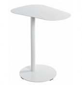 Beistelltisch 52397, 60cm (H), 53x38cm (BxT), oval, weiß / weiß