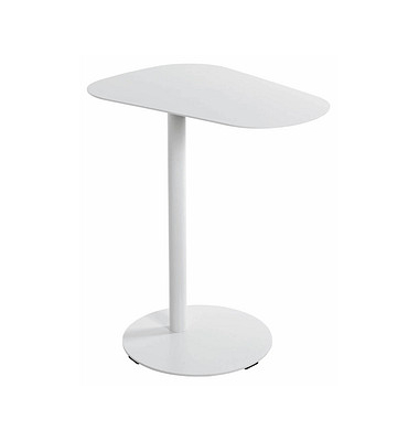 Beistelltisch 52397, 60cm (H), 53x38cm (BxT), oval, weiß / weiß