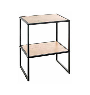 Beistelltisch 52421, 60cm (H), 45x35cm (BxT), rechteckig, eiche / schwarz