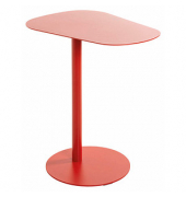 Beistelltisch 52497, 60cm (H), 53x38cm (BxT), oval, rot / rot