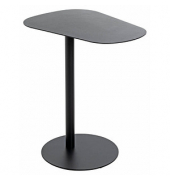 Beistelltisch 52597, 60cm (H), 53x38cm (BxT), oval, schwarz / schwarz