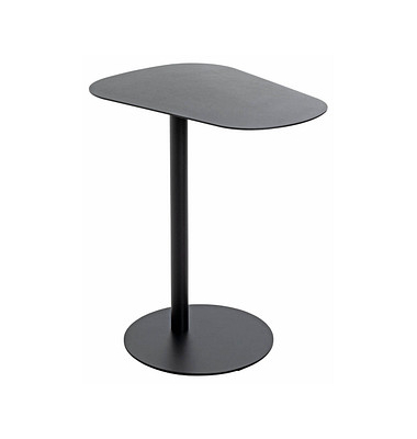 Beistelltisch 52597, 60cm (H), 53x38cm (BxT), oval, schwarz / schwarz