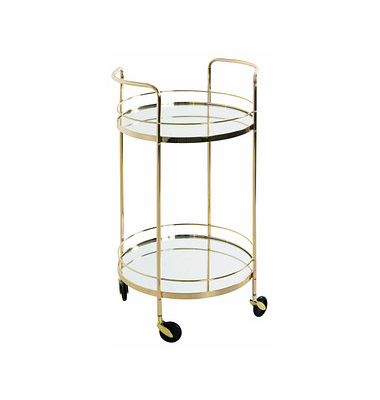 Servierwagen gold 48,0 x 48,0 x 80,0 cm