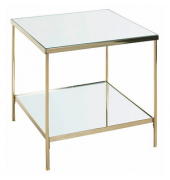 Beistelltisch 54157, 46cm (H), 45x45cm (BxT), rechteckig, Spiegel / gold