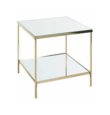 Beistelltisch 54157, 46cm (H), 45x45cm (BxT), rechteckig, Spiegel / gold