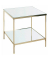 Beistelltisch 54157, 46cm (H), 45x45cm (BxT), rechteckig, Spiegel / gold