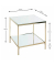 Beistelltisch 54157, 46cm (H), 45x45cm (BxT), rechteckig, Spiegel / gold