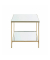 Beistelltisch 54157, 46cm (H), 45x45cm (BxT), rechteckig, Spiegel / gold
