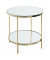 Beistelltisch 54158, 46cm (H), 45x45cm (BxT), rund, Spiegel / gold