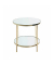 Beistelltisch 54158, 46cm (H), 45x45cm (BxT), rund, Spiegel / gold