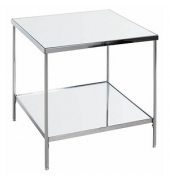 Beistelltisch 54257, 46cm (H), 45x45cm (BxT), rechteckig, Spiegel / silber