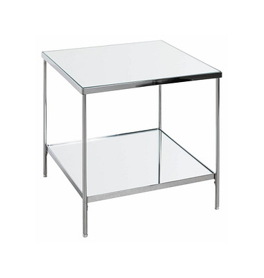 Beistelltisch 54257, 46cm (H), 45x45cm (BxT), rechteckig, Spiegel / silber