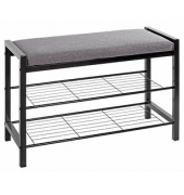 Schuhbank 54544 schwarz, grau Metall 75,0 cm