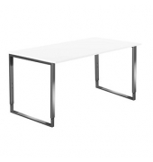 Schreibtisch Yukon  , manuell höhenverstellbar, 68-82cm (H), 160x80cm (BxT), rechteckig, weiß / silber