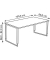 Schreibtisch Yukon  , manuell höhenverstellbar, 68-82cm (H), 160x80cm (BxT), rechteckig, weiß / silber
