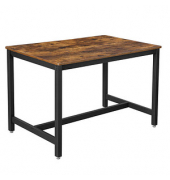 Esstisch KDT75X, 75cm (H), 120x75cm (BxT), rechteckig, braun / schwarz