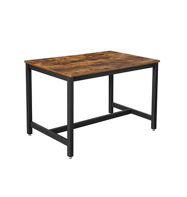Esstisch KDT75X, 75cm (H), 120x75cm (BxT), rechteckig, braun / schwarz