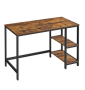 Schreibtisch, 75cm (H), 120x60cm (BxT), rechteckig, braun / schwarz