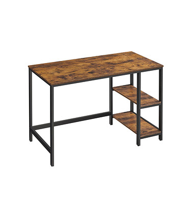Schreibtisch, 75cm (H), 120x60cm (BxT), rechteckig, braun / schwarz