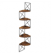 Eckregal braun, schwarz 20,0 x 20,0 x 129,4 cm