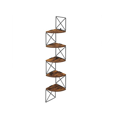Eckregal braun, schwarz 20,0 x 20,0 x 129,4 cm