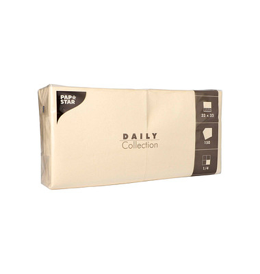 Servietten Daily Collection 89637, champagner / Uni, 2-lagig, 32x32cm