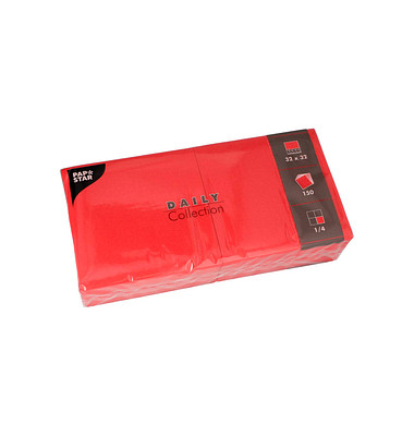 Servietten Daily Collection rot 2-lagig 16,0 x 16,0 cm