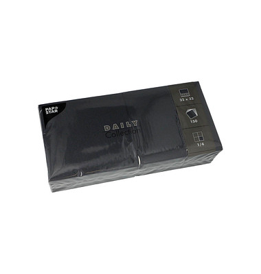 Servietten Daily Collection schwarz 2-lagig 16,0 x 16,0 cm