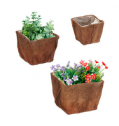 Pflanzkübel Holz dunkelbraun quadratisch 23,019,014,0 x 18,015,014,0 cm