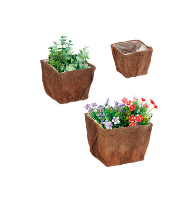 Pflanzkübel Holz dunkelbraun quadratisch 23,019,014,0 x 18,015,014,0 cm