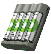 B441U + B441D 4-Port USB-Akku-Ladegerät inkl. Akkus