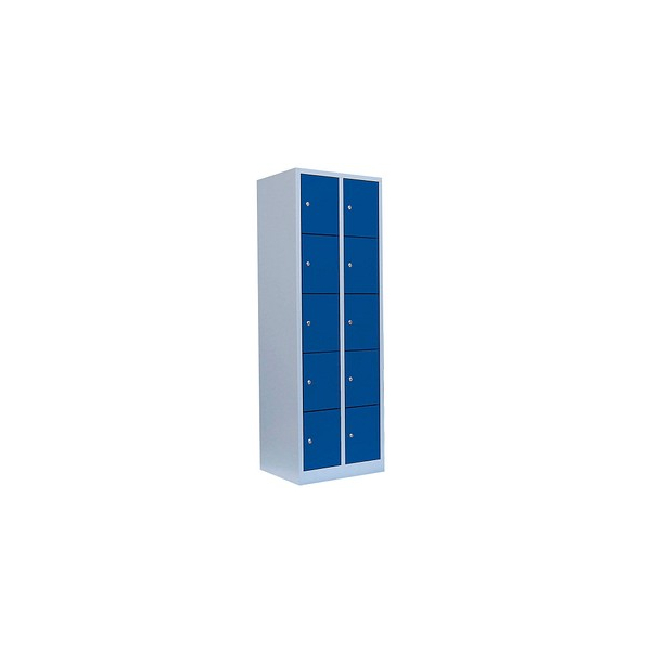 4061815518384 - Schließfachschrank lichtgrau enzianblau 520521 10 Schließfächer 600 x 500 x 1800 cm 4061815518384 LÜLLMANN 4061815518384 - Schließfachschrank lichtgrau enzianblau 520521 10 Schließfächer 600 x 500 x 1800 cm 4061815518384 LÜLLMANN