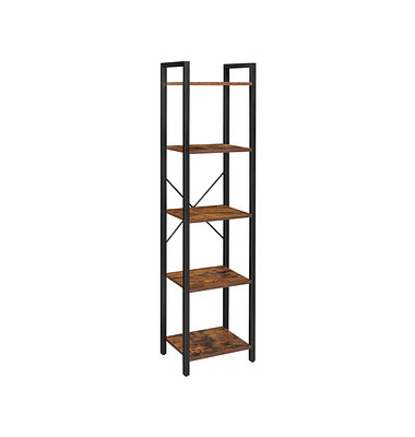 Bücherregal braun, schwarz 40,0 x 30,0 x 146,0 cm