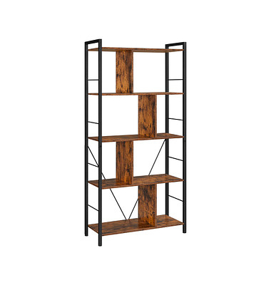 Bücherregal braun, schwarz 74,0 x 30,0 x 150,0 cm