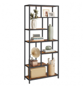 Bücherregal braun, schwarz 80,0 x 30,0 x 180,0 cm