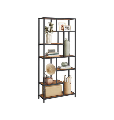 Bücherregal braun, schwarz 80,0 x 30,0 x 180,0 cm