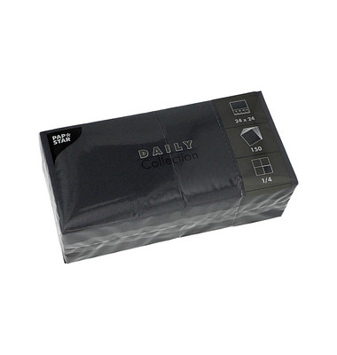 Servietten Daily Collection schwarz 2-lagig 12,0 x 12,0 cm