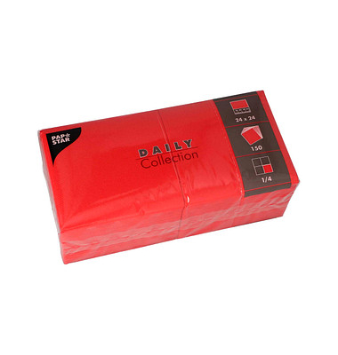 Servietten Daily Collection rot 2-lagig 12,0 x 12,0 cm