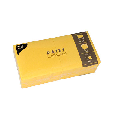 Servietten Daily Collection gelb 2-lagig 12,0 x 12,0 cm