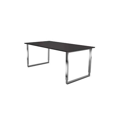 Schreibtisch Yukon  , manuell höhenverstellbar, 68-82cm (H), 180x80cm (BxT), rechteckig, anthrazit / silber