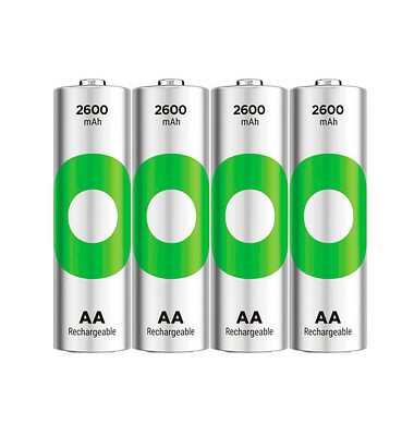 4 GP Akkus ReCyko+ Mignon AA 2.600 mAh