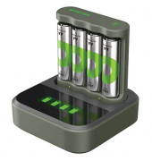 B441U 4-Port USB-Akku-Ladegerät inkl. Akkus
