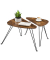 Couchtisch, 42,5 / 47,5cm (H), 52 / 60cmx31,5 / 38cm (BxT), dreieckig abgerundet, braun / schwarz