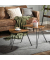 Couchtisch, 42,5 / 47,5cm (H), 52 / 60cmx31,5 / 38cm (BxT), dreieckig abgerundet, braun / schwarz