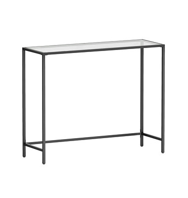 Konsolentisch LGT026B01, 80cm (H), 100x35cm (BxT), rechteckig, glasklar / schwarz