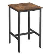 Bistrotisch LBT25X, 92cm (H), 60x60cm (BxT), quadratisch, braun / schwarz